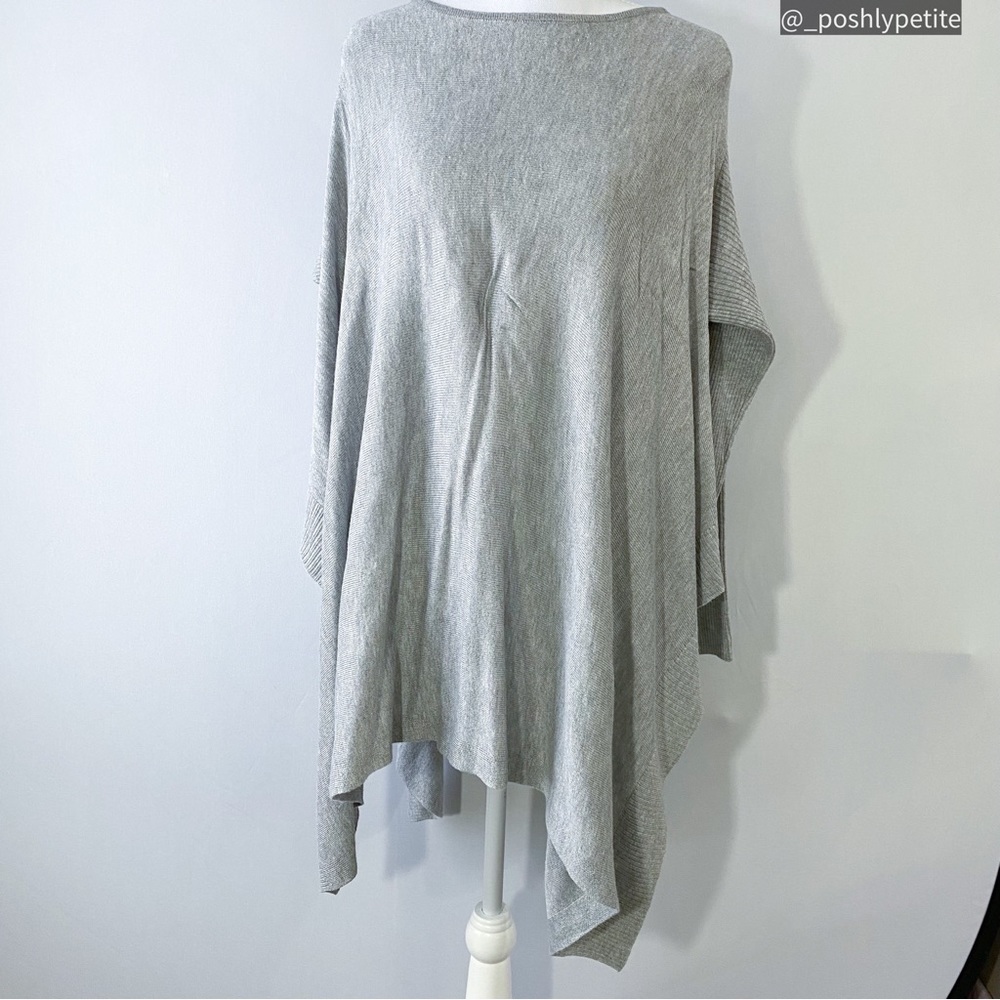 Bebe P/S grey poncho boatneck batwing dolman long sleeve